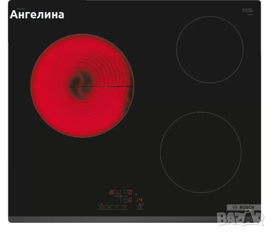 Готварски плот, Bosch PKM631BB2E SER4, Electric cooktop, 60 cm, 3 zones (23cm), black, surface mount