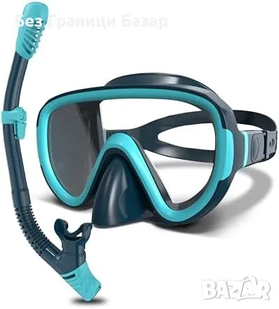 Нова Маска и шнорхел за възрастни – 180° изглед, антифог, силикон, море