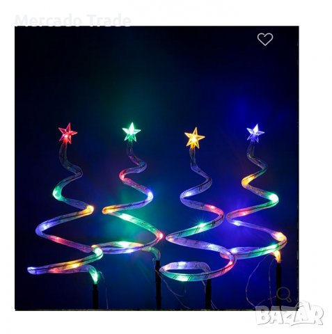 Светеща декорация Mercado trade, Елхи, 4бр, LED светлина, Многоцветна, снимка 3 - Декорация за дома - 38351062