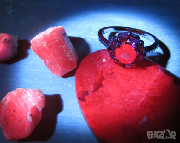 925 сребърен пръстен с натурален рубин 6мм, тегло 2.66гр, подходящ за подарък, снимка 4 - Пръстени - 50231592