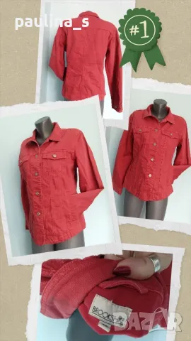 Два броя / Червено Дънково яке / Уникален Деним "Brooklin" и " Take two" / червено дънково яке , снимка 2 - Якета - 40689875