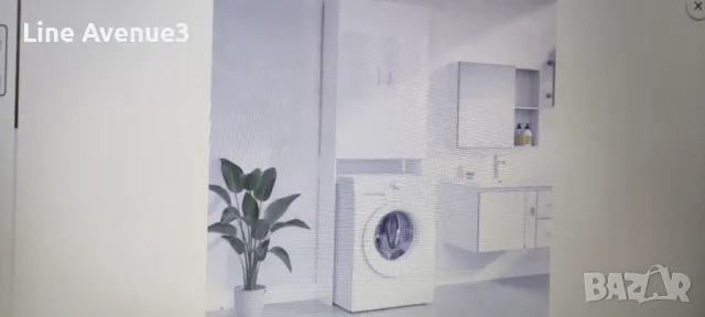  Шкаф за пералня ,тоалетна чиния  бял, 64x25,5x190 см