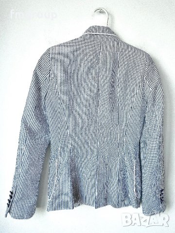 Дамско сако Зара ZARA бяло и синьо райе, снимка 2 - Сака - 43756316