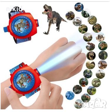 3D Динозаври Динозавър Джурасик парк детски часовник прожектор