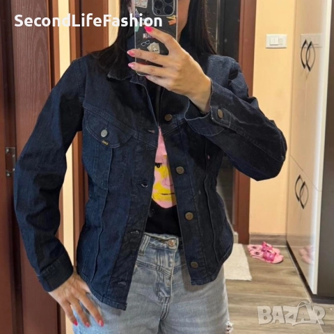 Дамско дънково Яке LEE Blue Vintage Denim Slim Fit, размер XL, снимка 6 - Якета - 52262261