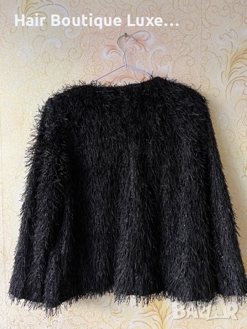 RESERVED Черно сако с ресни и сребърни нишки 40 размер 🖤, снимка 6 - Сака - 44067585