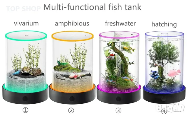 Комплект аквариум с компресор, филтър, осветление от 5DPets, снимка 14 - Аквариуми - 48500148