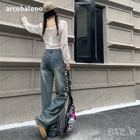 Дамски ежедневни модни накъсани дънки , снимка 3 - Дънки - 50785634