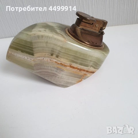 Настолна газова запалка от оникс, снимка 4 - Антикварни и старинни предмети - 51704434
