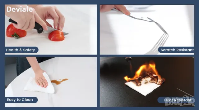 Модерна кръгла маса за хранене за 4 души, плот от матов синтерован камък, снимка 14 - Маси - 48397695