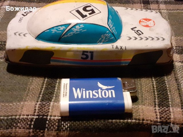 МЕТАЛНА МЕХАНИЧНА ИГРАЧКА " ТАКСИ". УНГАРИЯ., снимка 2 - Колекции - 37760496