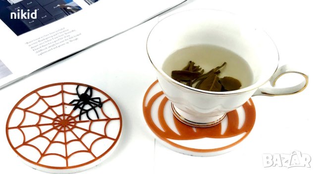 паяжина мрежа с паяк кръгъл силиконов молд форма фондан смола подложка чаши чаша декор шоколад, снимка 3 - Форми - 40443422