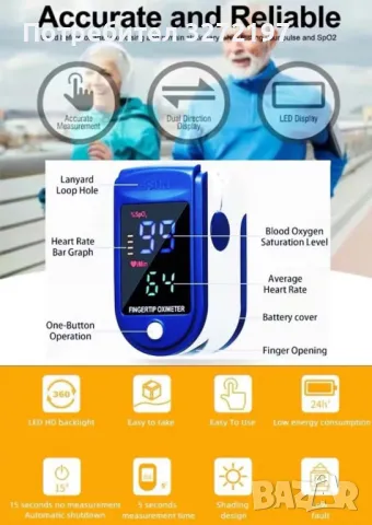 Комплект апарат за кръвно налягане,пулсомер и термометър, снимка 16 - Други - 48259075