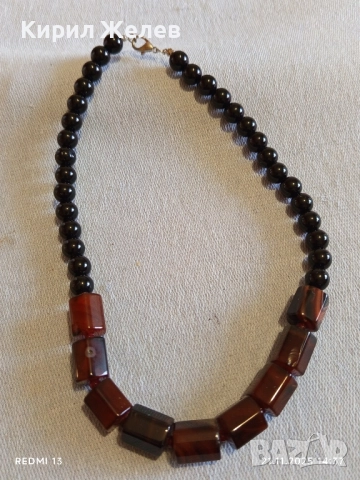 КЛАСНО БИЖУ КОЛИЕ от ТИГРОВО ОКО и ОНИКС АРТ ДИЗАИН 30460, снимка 8 - Колиета, медальони, синджири - 52493105