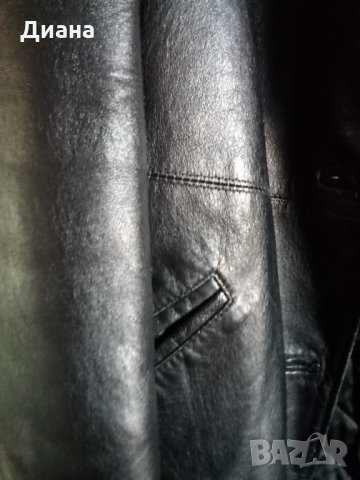 Черно кожено сако, снимка 3 - Сака - 32319374