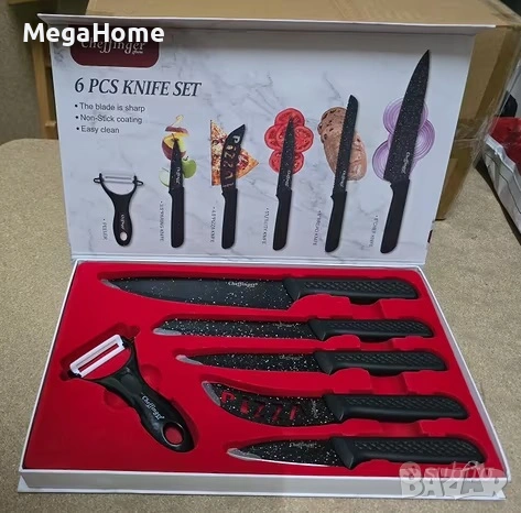 Комплект кухненски ножове 6 части, изработени от висококачествена неръждаема стомана, снимка 6 - Други - 53481984