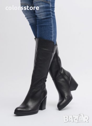 Ботуши на ток - черна ЕСТЕСТВЕНА кожа - 713, снимка 2 - Дамски ботуши - 32650617
