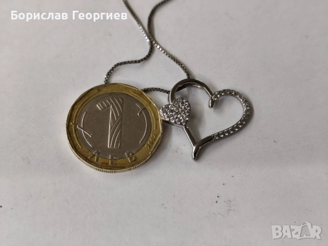 Сребърно колие 925 сърце, снимка 4 - Колиета, медальони, синджири - 52538127
