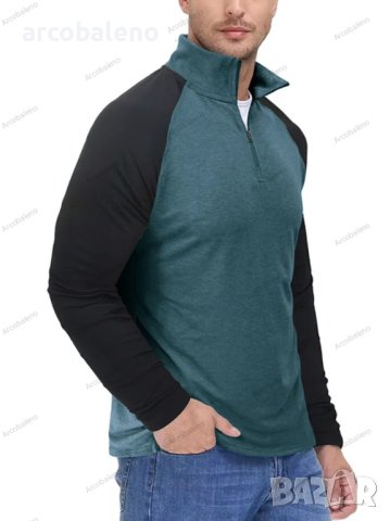 Нова мъжка блуза с дълъг ръкав и висока яка, 8цвята - 023, снимка 9 - Блузи - 41387142