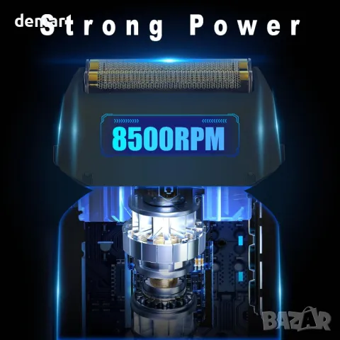 Scttomon Електрическа самобръсначка с фолио, тример за брада, коса, безжична, водоустойчива, снимка 3 - Електрически самобръсначки - 47709825