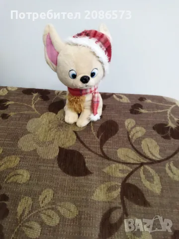 Плюшено кученце с коледна шапка, снимка 4 - Плюшени играчки - 48252798