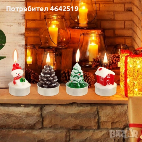 12 Коледни ароматни чаени свещи в кутия, снимка 6 - Декорация за дома - 52336884