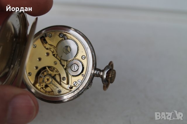 Джобен сребърен Швейцарски часовник 49 мм, снимка 8 - Колекции - 39376314