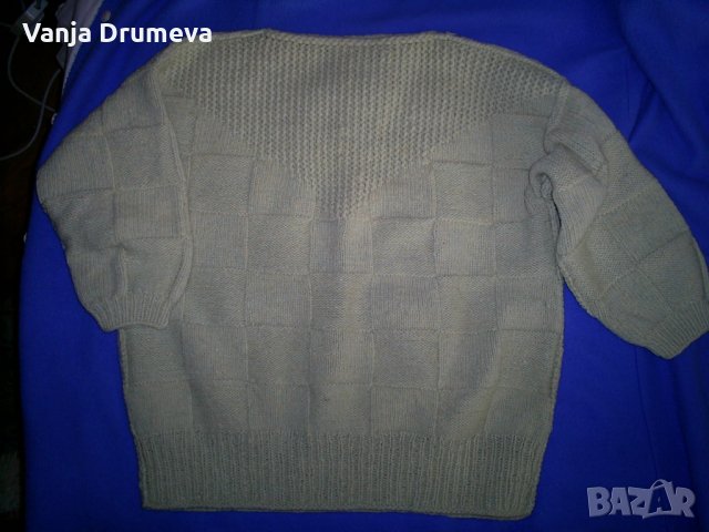 ръчно плетен пуловер от 100 %  домашна вълна