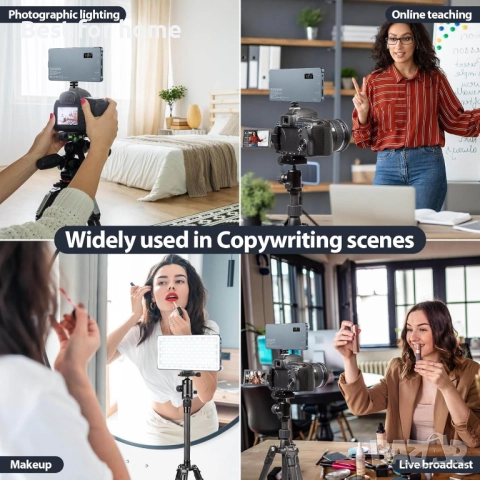 ENEGON 4000mAh акумулаторна двуцветна LED видео лампа, снимка 7 - Лед осветление - 51523436