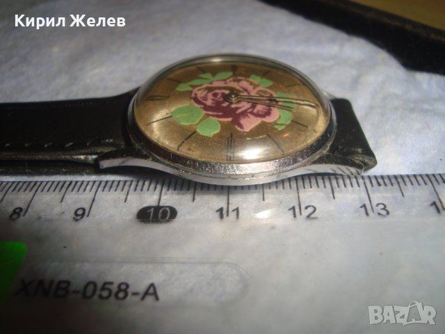 ВОСТОК Стар РУСКИ МЕХАНИЧЕН ВИНТИДЖ ЧАСОВНИК с ФЛОРАЛНА АПЛИКАЦИЯ на ЦИФЕРБЛАТА КОЖЕНА КАИШКА 28075 , снимка 11 - Антикварни и старинни предмети - 37349353