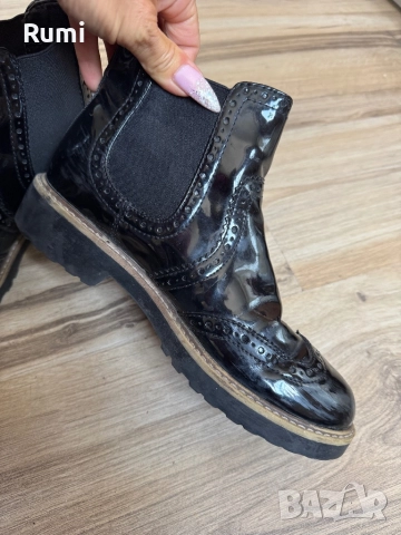 Бутикови дамски лачени Боти Graceland! 38,5 н, снимка 5 - Дамски боти - 52281220