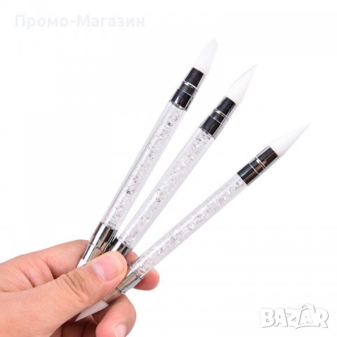 Двустранна силиконова четка за маникюр, снимка 2 - Продукти за маникюр - 39453644