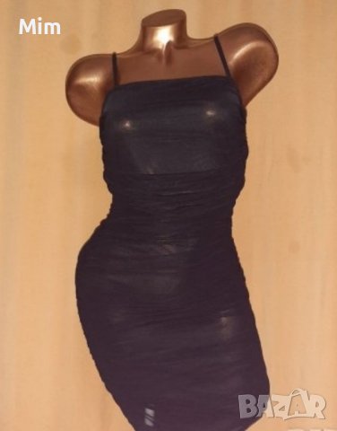 XS/S Черна рокля с презрамки , снимка 4 - Рокли - 43374722