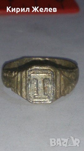 Старинен пръстен сачан над стогодишен с БУКВА Т - 66831, снимка 4 - Антикварни и старинни предмети - 28988775