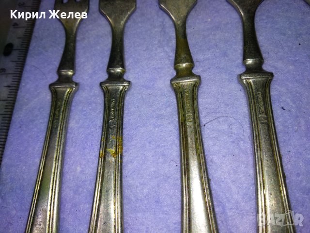 Лот 5 СТАРИННИ ALPACCA Сребърна СПЛАВ АРИСТОКРАТИЧНИ НЕМСКИ ДЕСЕРТНИ ВИЛИЧКИ с МАРКИРОВКА 42190, снимка 16 - Антикварни и старинни предмети - 43807086
