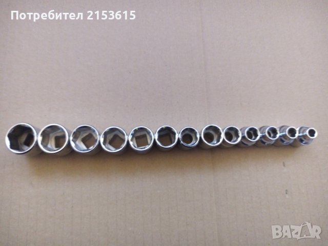 Mac Tools 13 броя 3/8 качествени 6 стенни къси камъни вложки, снимка 3 - Гедорета - 43585487