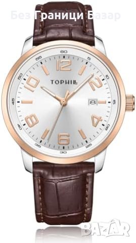 Нов Модерен Луксозен Мъжки Аналогов  Часовник 43mm Водоустойчив Кожен, снимка 5 - Мъжки - 43514482