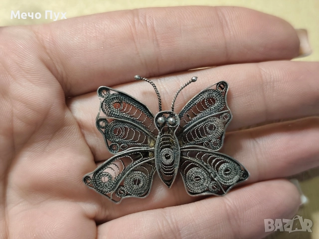 Стара сребърна брошка (17), снимка 9 - Колиета, медальони, синджири - 52713859