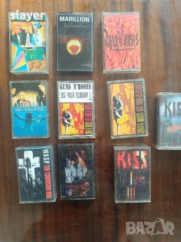 Лот аудио касети Kiss,Guns,Wasp,Nirvana