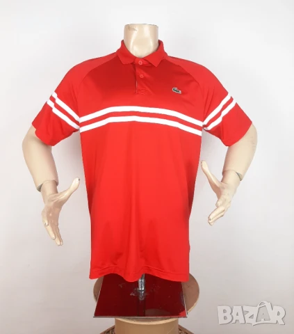 Lacoste x Djokovic - Оригинална мъжка тениска с яка размер L, снимка 4 - Тениски - 50581150