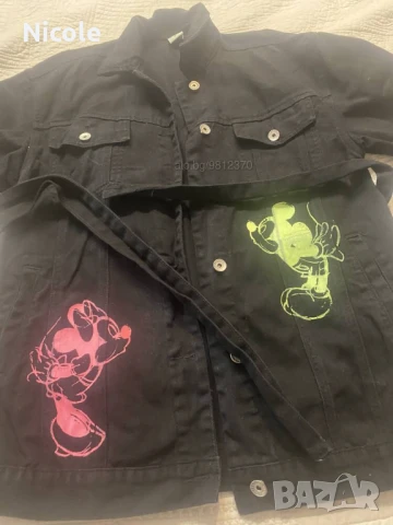 Шлиферче деним черно с декорация и коланче, снимка 4 - Детски якета и елеци - 50865733