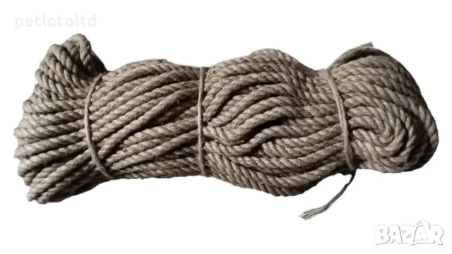 Въже конопено Ф 14 мм ФИНА ОПЛЕТКА / 50 метра , снимка 2 - Басейни и аксесоари - 40565087