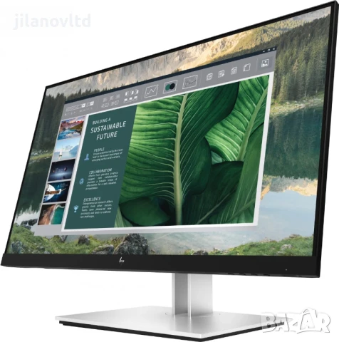 Монитор HP E24u G4 1920x1080 с 12 месеца гаранция, снимка 2 - Монитори - 50896665