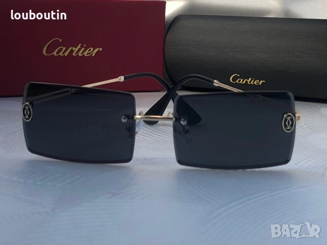 Cartier Мъжки слънчеви очила правоъгълни 3 цвята черни кафяви сини, снимка 14 - Слънчеви и диоптрични очила - 51739091