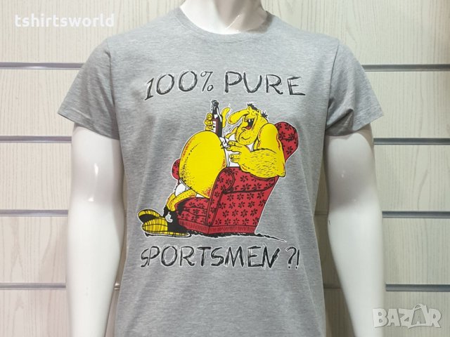 Нова мъжка тениска с трансферен печат 100% PURE SPORTSMEN, снимка 6 - Тениски - 34585133