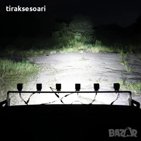 Комплект 4 Броя LED Халогени Фарове за Джип Офроуд Offroad с бял DRL, снимка 7 - Аксесоари и консумативи - 48313063