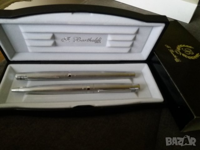 Комплект писалка и химикалка Bartholdi Italy метални в кутия, снимка 3 - Колекции - 32699818