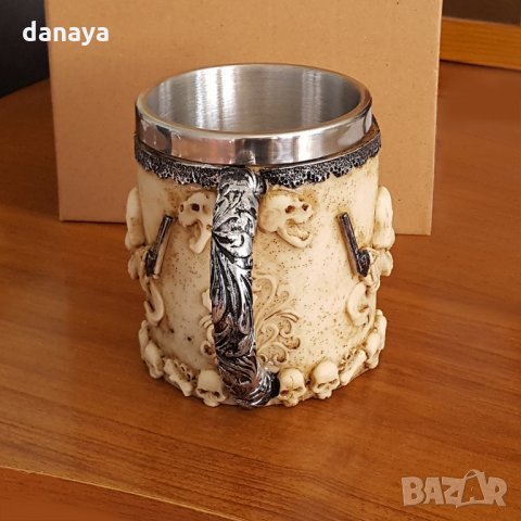 Чаша череп с пистолети халба за бира 400ml, снимка 4 - Чаши - 26410163