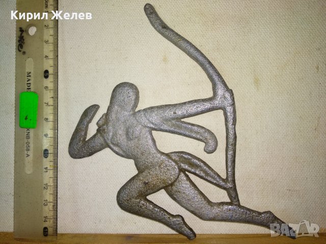 АРТЕМИДА / ДИАНА Стара КОЛЕКЦИОНЕРСКА МЕТАЛНА ФИГУРКА БАРЕЛЕФ ЛОВНА СЦЕНА 42743, снимка 8 - Колекции - 43875780