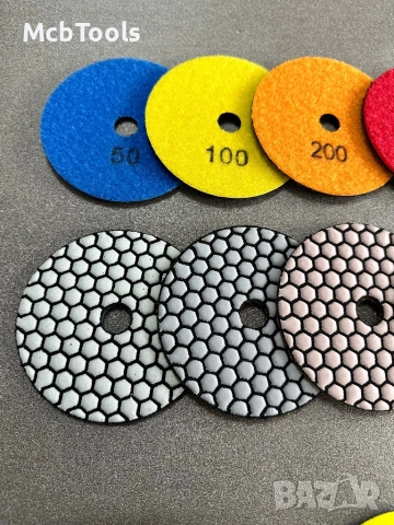 Диск диамантен за шлайфане на гранит, мрамор, камък с велкро 100мм, снимка 3 - Други инструменти - 52234988